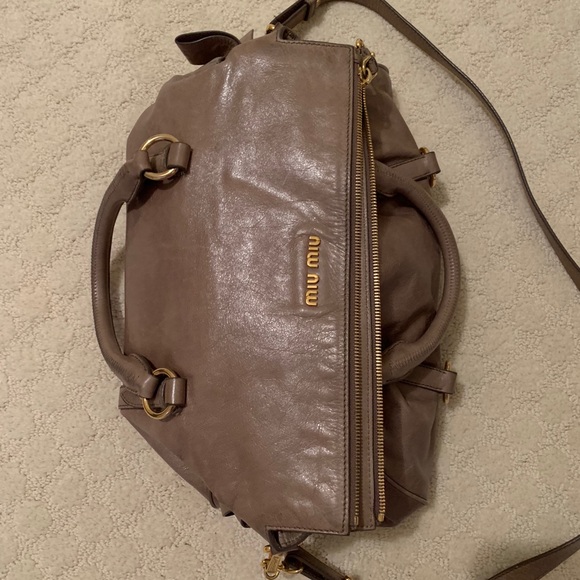 Miu Miu Vitello Lux Bow Fold Over Satchel Bag - Picture 6 of 6